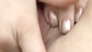 This Young Busty Girl Masturbates Her Hairy Pussy at the Casting