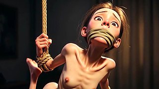 Skinny Slave Girl Bound Tight - Desperate & Begging for Mercy