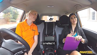 Driving school parody - Blonde munches on pussy to pass her driving exam