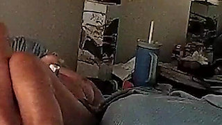 Auntie Ann Plays with Pussy While Giving Footjob