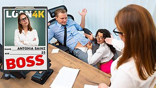 VIP4K. Antonia Sainz fucked her clerk in the office.
