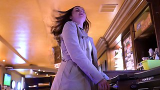 -BralessForever.com- Hotwife Veerle - Flashing in the