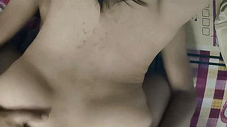 Natural girl riding on cock at my bed