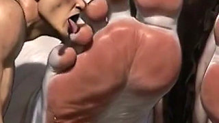 Huge Obese Giantess BBW - Slave Licking Her Giant Feet in Worship