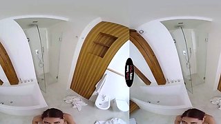 Busty teen with giant baps gives a red-hot deep throat to