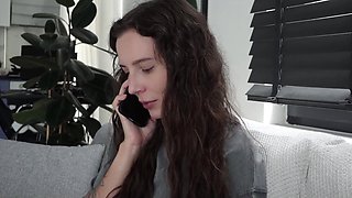 Fucked my sexy brunette stepmom in her ass in the kitchen when he husband called her