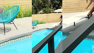 - Squirting in the Neighbor's Pool