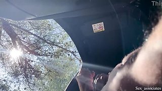 Teen's Daring Car Encounter: Blonde Coed Gets Caught Jerking Off a Big Cock, Then Helped by a Naive Stranger.
