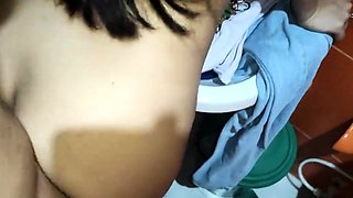 Big Cock Guy Fucks Small Tit Latina Before Her Bath