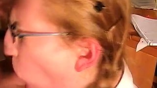 Redhead Secretary Gets Anal and Facial Reward