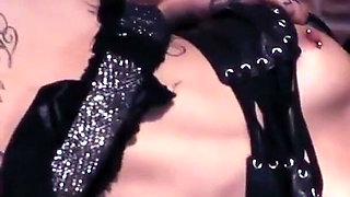 Threesome Action Enjoying a Fiery Woman in Naughty Leather