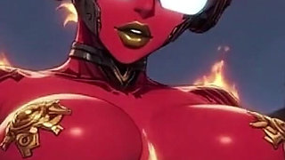 94. Hot Demon in Fire Sexy Pose (ai Animation)