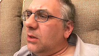 Brunette Young Horny Suck Big Hard Dick of His Stepfather