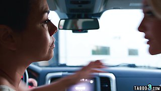 Lesbian asian MILF Dana fingering her GF