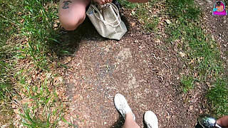 Teasing My Femdom Slave in the Woods