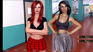 Skinny blondes get down and dirty in an ecchi gaming experience