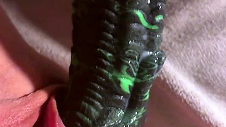 Monster cock dildo for my tight pussy until I squirt