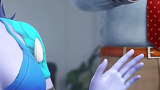 Widowmaker Airport Stuck & DP’d by Two Guys - Overwatch 3D Animation