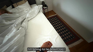 Blonde Step Stepmom Massive Tits Rub Against My Cock as We Wake up Together