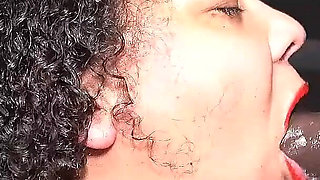 Red Thunders Bath Is Interrupted by a Thick Black Dick