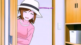 Naked anime beauty mounts BF in bath for deep messy grind