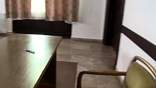 Chubby Asian college chick rides a white boner