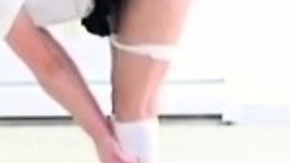 Close up teen foot worship