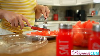 Juniper Ren Begs "Give Me Every Drop Inside" While Riding Stepbro