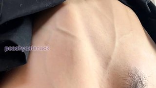 Showing off my big clit pussy and rubbing my sensitive