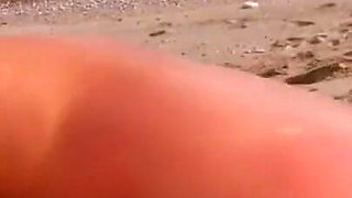 Sandy beach sex with nice anal whore