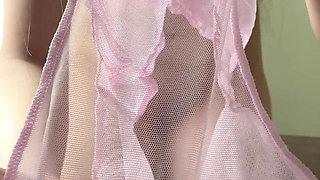I Try on New Pink Transparent Panties on My Shaved Pussy
