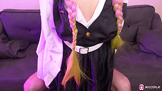 Bella Grey Cosplays Mitsuri Kanroji While Getting Ravished by Huge Cock