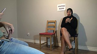 Hijab girl caught me masturbating in the hospital waiting room - SHE GAVE ME A BLOWJOB