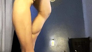 Amateur striptease and Solo masturbation