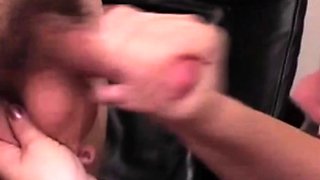 Curvy Babe s Office Hand Action