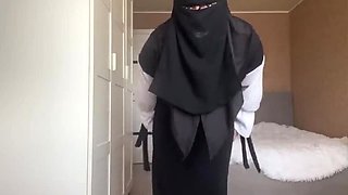 Curvy Arab MILF Lux Eva Rubs Her Big Tits and Wet Pussy in Black Lace
