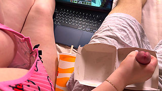 Surprise in a Mcdonald's Burger Box. Spit on Tits While Jerking off