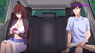 Horny Anime Girl Gets Fucked Hard in Car Backseat - Big Tits, Creampie, Rough Sex