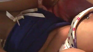 Slammed on a red couch she gets wet with pleasure