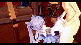 Genshin Impact Hentai - Aether X Ganyu Handjoob and Fucked - Japanese Asian Manga Anime Game Porn