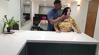 BBC Pounds BBW, While Her Hubby Cooks A Dinner For Them