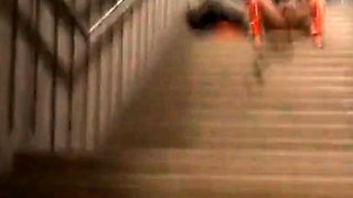 German Amateur Flashes and Pees in a Train Station