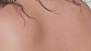 Found a Latina MILF Sunbathing and Had to Cum on Her Tits