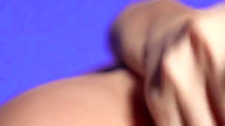 Brunette Masturbates Tight Anal Hole with Huge Glass Dildo