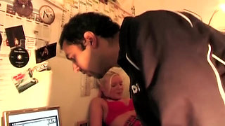 Ahegao Blonde Licking Throbbing Cock Dripping Spit