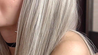 Hot Blonde in Glasses Happily Sucks Big Cock and Swallows Cum