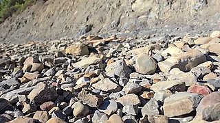 Wild Beach Sex: Russian Beauty Katy Gives Blowjob & Gets Creampie in Public