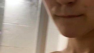 Close up teen foot worship