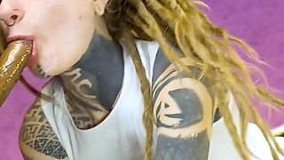 Ceci Milkymouzz Deepthroats and Takes Papi’s Long Cock Into Her Pierced Pussy