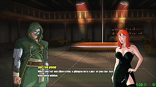 Mary Jane rubs her foot on Doom's Monster cock in footjob - doomination gameplay